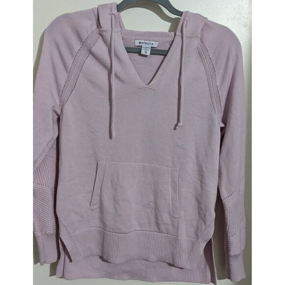 Athleta Evergreen Hydrangea Pink Sweater Hoodie Size Xs - Picture 5 of 9